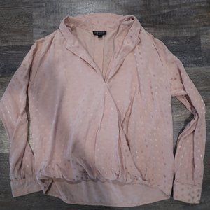 TOPSHOP Polka Dot Wrap Front Blouse
